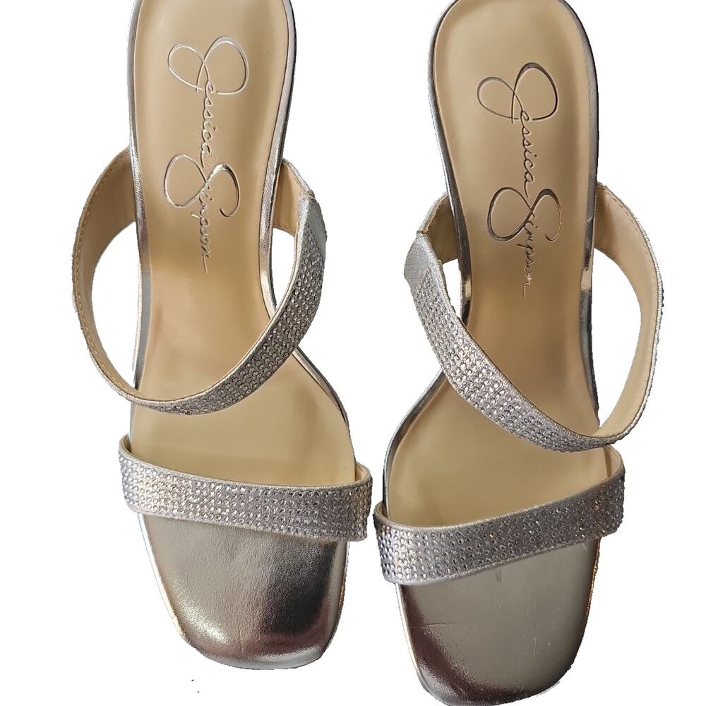 Women Sz 8 Silver Rhinestone Formal Wedding Party Bling Prom Home Coming Heels